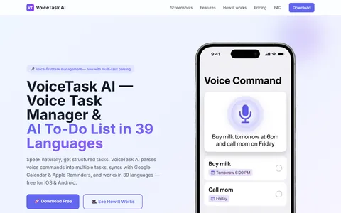 Náhled projektu VoiceTask AI