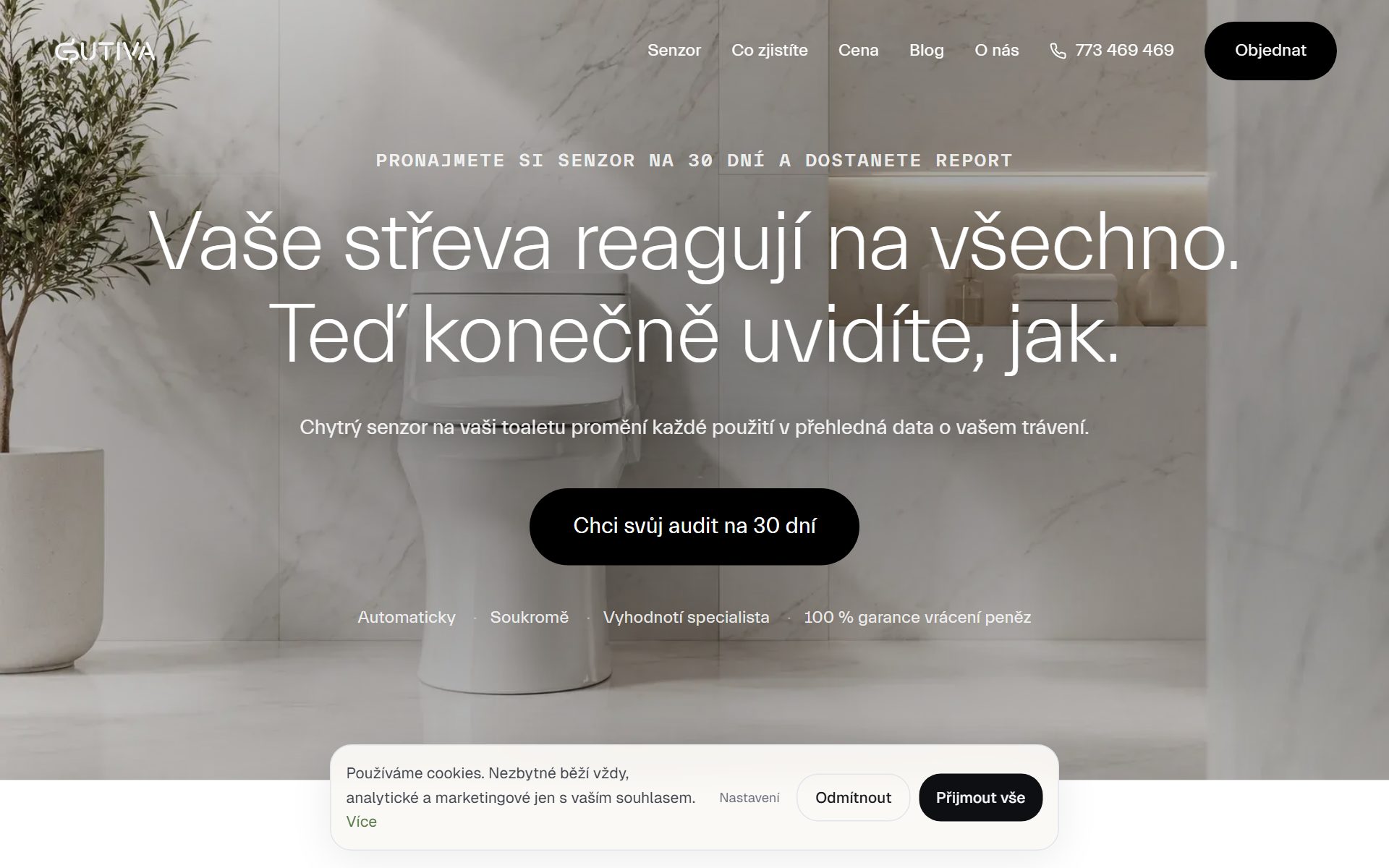 Gutiva.cz – web pro chytrý zdravotní senzor