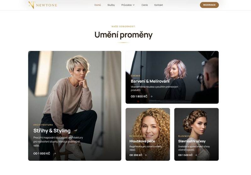 Newtone.cz - Prémiový kadeřnický salon